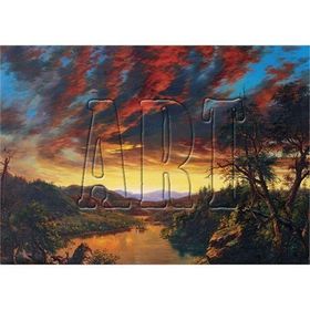 Art Gün Batımında Issız Kır Manzarası 1500 Parça Puzzle