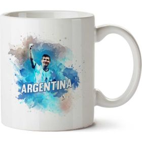 Art Hediye 01 Argentina Messi iki Tarafı Baskılı Kupa Bardak