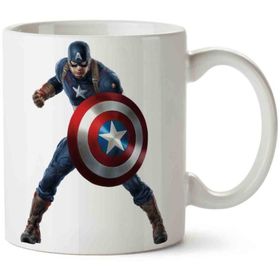 Art Hediye 01 Captain Amerika Kalkan İki Tarafı Baskılı Kupa Bardak