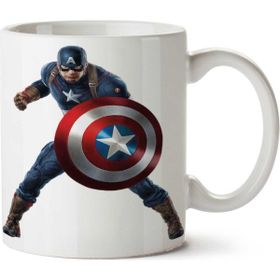 Art Hediye 01 Captain Amerika Kalkan İki Tarafı Baskılı Kupa Bardak