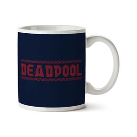 Art Hediye 01 Christmas Knit Deadpool Red İki Tarafı Baskılı Kupa Bardak