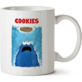 Art Hediye 01 Cookies Kurabiye Canavarı İki Tarafı Baskılı Kupa Bardak