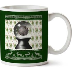 Art Hediye 01 Death Star Snow Globe Star Wars Christmas Knit Pattern Iki Tarafı Baskılı Kupa Bardak