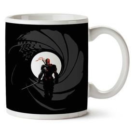 Art Hediye 01 Deathstroke Slade Wilson Licence To Slash James Bond Gun Barrel Iki Tarafı Baskılı Kupa Bardak