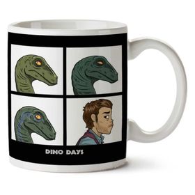 Art Hediye 01 Dino Days Jurassic Park Gorillaz Iki Tarafı Baskılı Kupa Bardak