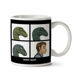 Art Hediye 01 Dino Days Jurassic Park Gorillaz Iki Tarafı Baskılı Kupa Bardak