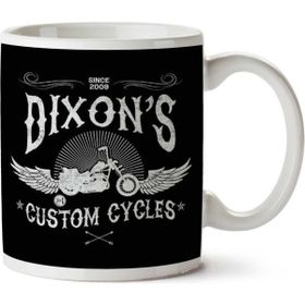 Art Hediye 01 Dixons Custom Cycles Walking Dead Iki Tarafı Baskılı Kupa Bardak