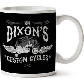 Art Hediye 01 Dixons Custom Cycles Walking Dead Iki Tarafı Baskılı Kupa Bardak