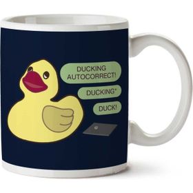 Art Hediye 01 Ducking Autocorrect Iki Tarafı Baskılı Kupa Bardak