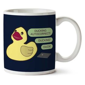 Art Hediye 01 Ducking Autocorrect Iki Tarafı Baskılı Kupa Bardak