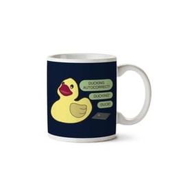 Art Hediye 01 Ducking Autocorrect Iki Tarafı Baskılı Kupa Bardak