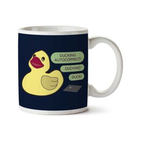 Art Hediye 01 Ducking Autocorrect Iki Tarafı Baskılı Kupa Bardak