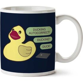 Art Hediye 01 Ducking Autocorrect Iki Tarafı Baskılı Kupa Bardak