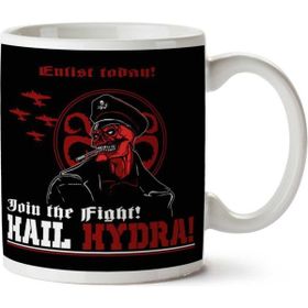 Art Hediye 01 Enlist Today Hail Hydra Red Skull Captain America Iki Tarafı Baskılı Kupa Bardak