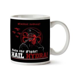 Art Hediye 01 Enlist Today Hail Hydra Red Skull Captain America Iki Tarafı Baskılı Kupa Bardak