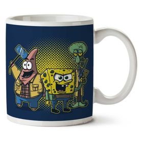 Art Hediye 01 Equatic Hunters Sponge Bob Square Pants Supernatural Patrick Squidward Iki Tarafı Baskılı Kupa Bardak