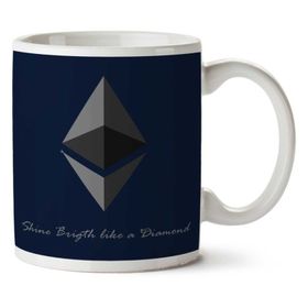 Art Hediye 01 Ethereum Cryptocurrency Shine Bright Like A Diamond Iki Tarafı Baskılı Kupa Bardak