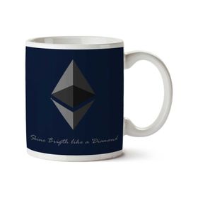 Art Hediye 01 Ethereum Cryptocurrency Shine Bright Like A Diamond Iki Tarafı Baskılı Kupa Bardak