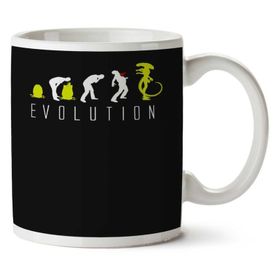 Art Hediye 01 Evolution Of Alien Funny Iki Tarafı Baskılı Kupa Bardak
