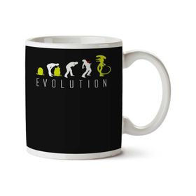 Art Hediye 01 Evolution Of Alien Funny Iki Tarafı Baskılı Kupa Bardak