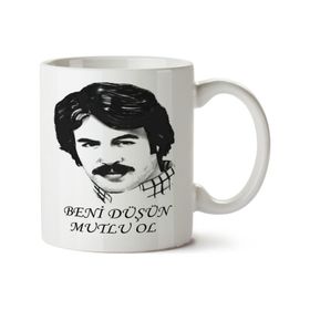 Art Hediye 01 Ferdi Tayfur Beni Düşün Mutlu Ol Iki Tarafı Baskılı Kupa Bardak