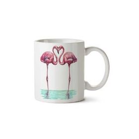 Art Hediye 01 Flamingo Aşk İki Tarafı Baskılı Kupa Bardak
