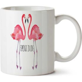 Art Hediye 01 Flamingo Aşk Love İki Tarafı Baskılı Kupa Bardak
