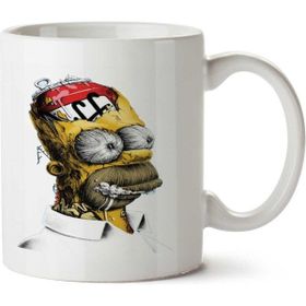 Art Hediye 01 Homer Simpson Bira Kafası İki Tarafı Baskılı Kupa Bardak