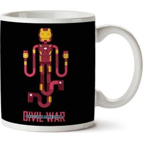 Art Hediye 01 Iron Man Civil War Wobble İki Tarafı Baskılı Kupa Bardak