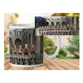 Art Hediye 1-019 Attack on Titan İki Taraf Baskılı Kupa Bardak