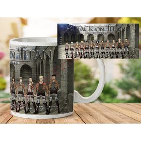 Art Hediye 1-019 Attack on Titan İki Taraf Baskılı Kupa Bardak