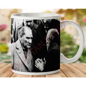 Art Hediye 1-023 Mustafa Kemal Atatürk İki Taraf Baskılı Kupa Bardak