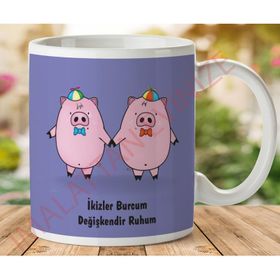 Art Hediye 1-030 İkizler Burcu İki Taraf Baskılı Kupa Bardak