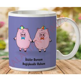 Art Hediye 1-030 İkizler Burcu İki Taraf Baskılı Kupa Bardak