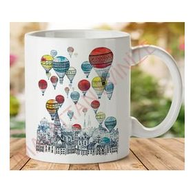 Art Hediye 1-079 Renkli Uçan Balonlar İki Tarafı Baskılı Kupa Bardak