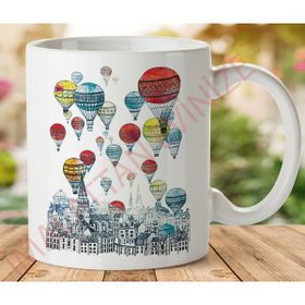 Art Hediye 1-079 Renkli Uçan Balonlar İki Tarafı Baskılı Kupa Bardak