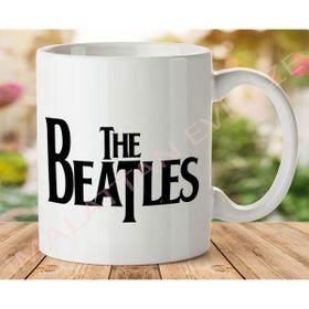Art Hediye 1-086 THE BEATLES YAZI İki Tarafı Baskılı Kupa Bardak