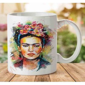 Art Hediye 1-1006 Frida Kahlo İki Tarafı Baskılı Kupa Bardak