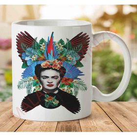 Art Hediye 1-1007 Frida Kahlo Melek İki Tarafı Baskılı Kupa Bardak