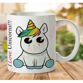 Art Hediye 1-1072 I love Unicorn İki Tarafı Baskılı Kupa Bardak
