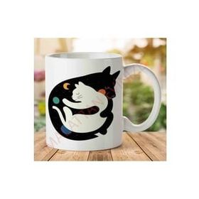 Art Hediye 1-1128 Like Cat and Dogs Kedi Köpek İki Tarafı Baskılı Kupa Bardak