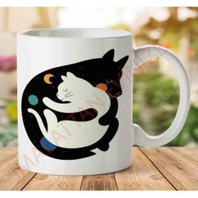 Art Hediye 1-1128 Like Cat and Dogs Kedi Köpek İki Tarafı Baskılı Kupa Bardak