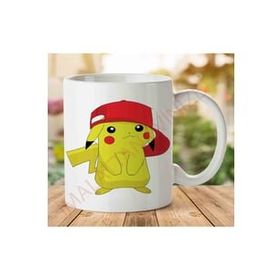 Art Hediye 1-1163 Pikachu Şapkalı İki Tarafı Baskılı Kupa Bardak