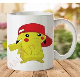 Art Hediye 1-1163 Pikachu Şapkalı İki Tarafı Baskılı Kupa Bardak