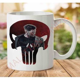 Art Hediye 1-1174 Punisher Sembol İki Tarafı Baskılı Kupa Bardak