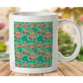 Art Hediye 1-119 ÇİCEKLİ DESEN İki Tarafı Baskılı Kupa Bardak