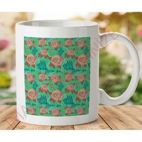 Art Hediye 1-119 ÇİCEKLİ DESEN İki Tarafı Baskılı Kupa Bardak
