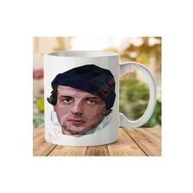 Art Hediye 1-1194 Rocky 1 Poly Rambo Piksel İki Tarafı Baskılı Kupa Bardak