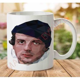 Art Hediye 1-1194 Rocky 1 Poly Rambo Piksel İki Tarafı Baskılı Kupa Bardak