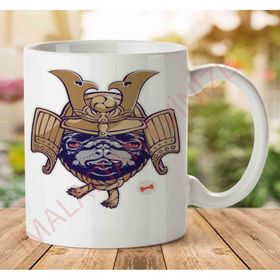 Art Hediye 1-1202 Samurai Pug İki Tarafı Baskılı Kupa Bardak